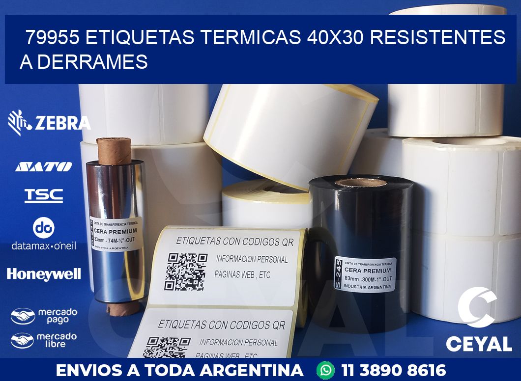 79955 ETIQUETAS TERMICAS 40X30 RESISTENTES A DERRAMES