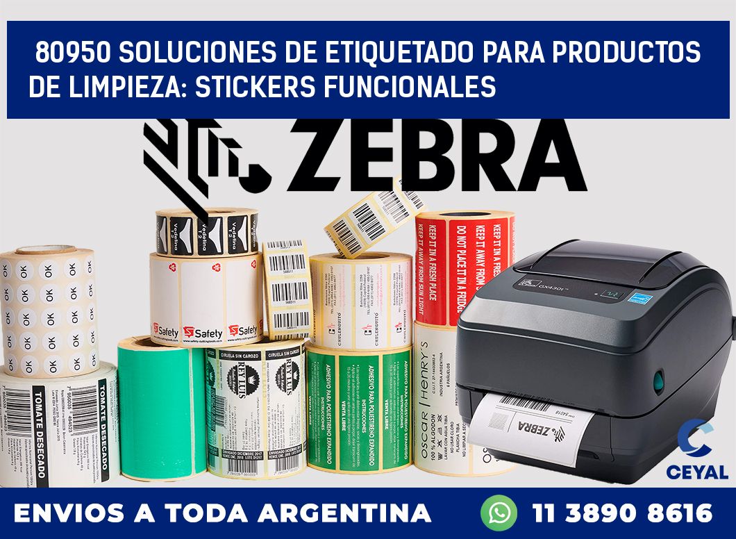 80950 SOLUCIONES DE ETIQUETADO PARA PRODUCTOS DE LIMPIEZA: STICKERS FUNCIONALES