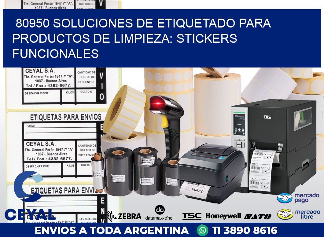 80950 SOLUCIONES DE ETIQUETADO PARA PRODUCTOS DE LIMPIEZA: STICKERS FUNCIONALES