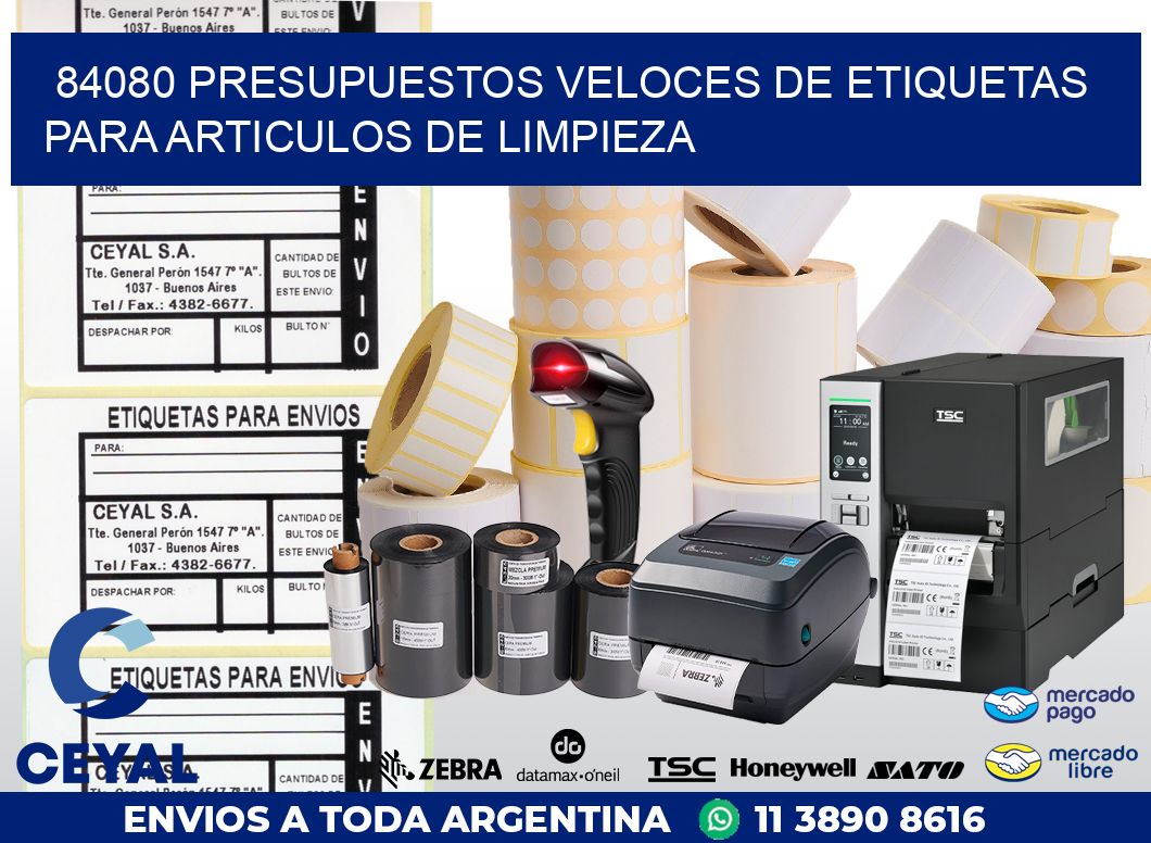 84080 PRESUPUESTOS VELOCES DE ETIQUETAS PARA ARTICULOS DE LIMPIEZA