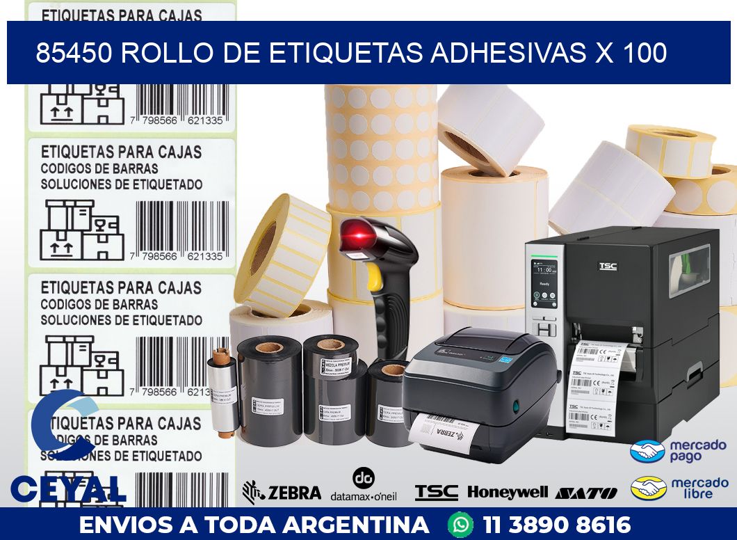 85450 ROLLO DE ETIQUETAS ADHESIVAS X 100