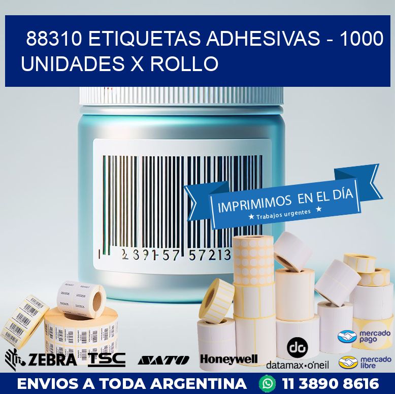 88310 ETIQUETAS ADHESIVAS – 1000 UNIDADES X ROLLO