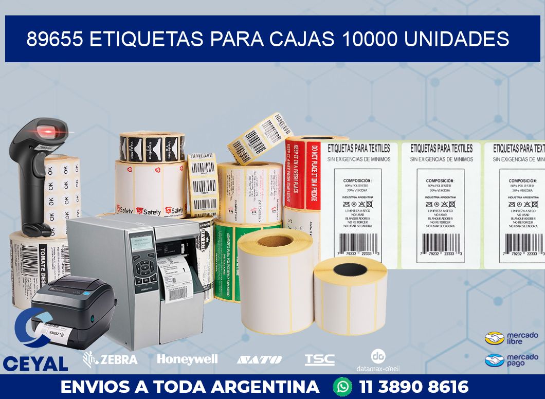 89655 ETIQUETAS PARA CAJAS 10000 UNIDADES