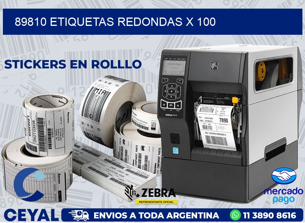 89810 ETIQUETAS REDONDAS X 100