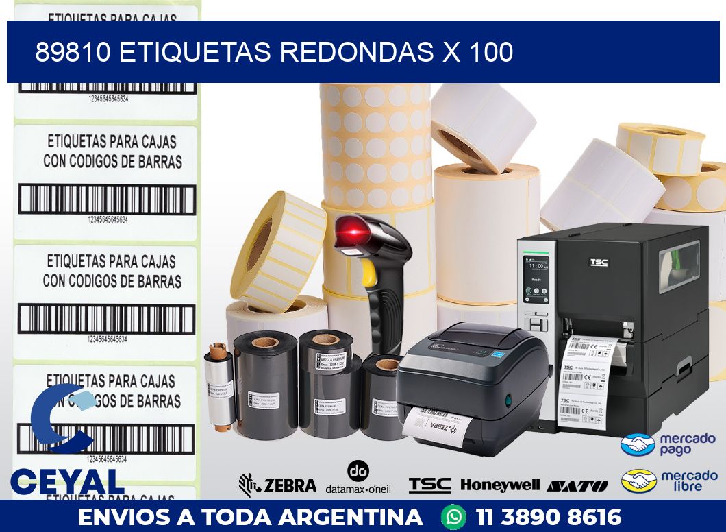 89810 ETIQUETAS REDONDAS X 100