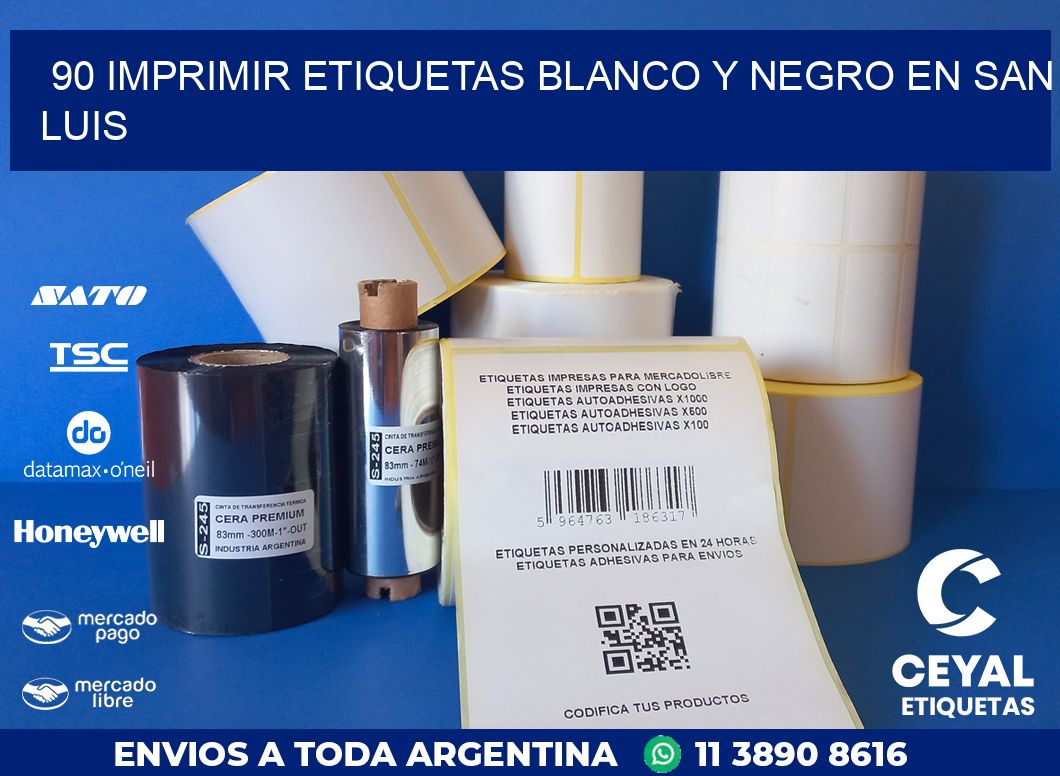 90 IMPRIMIR ETIQUETAS BLANCO Y NEGRO EN SAN LUIS