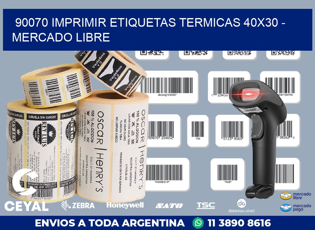 90070 IMPRIMIR ETIQUETAS TERMICAS 40X30 - MERCADO LIBRE
