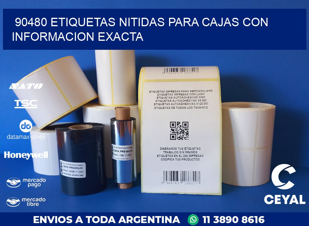 90480 ETIQUETAS NITIDAS PARA CAJAS CON INFORMACION EXACTA