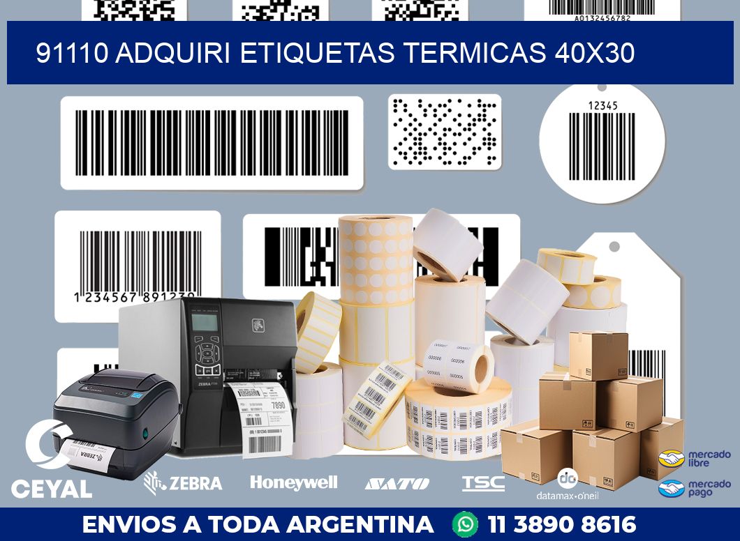91110 ADQUIRI ETIQUETAS TERMICAS 40X30