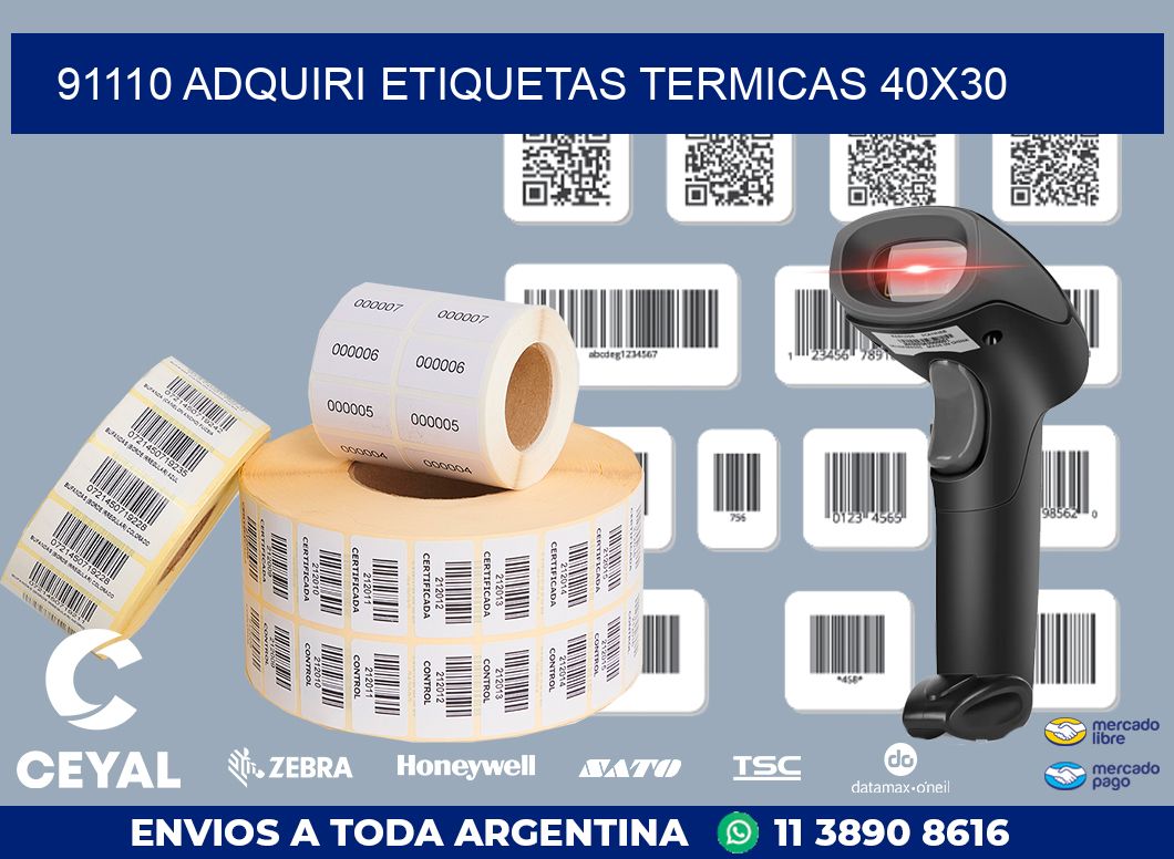 91110 ADQUIRI ETIQUETAS TERMICAS 40X30