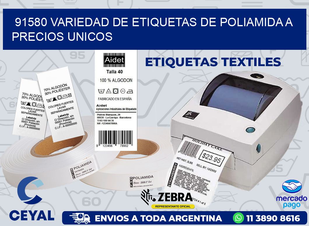 91580 VARIEDAD DE ETIQUETAS DE POLIAMIDA A PRECIOS UNICOS