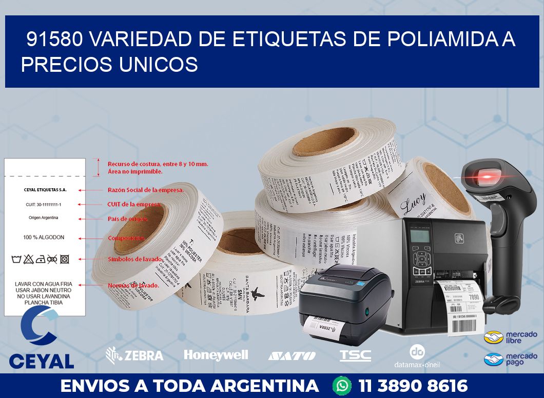 91580 VARIEDAD DE ETIQUETAS DE POLIAMIDA A PRECIOS UNICOS