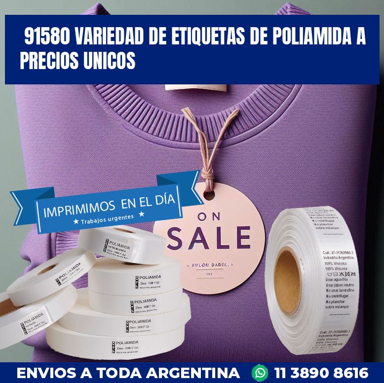 91580 VARIEDAD DE ETIQUETAS DE POLIAMIDA A PRECIOS UNICOS