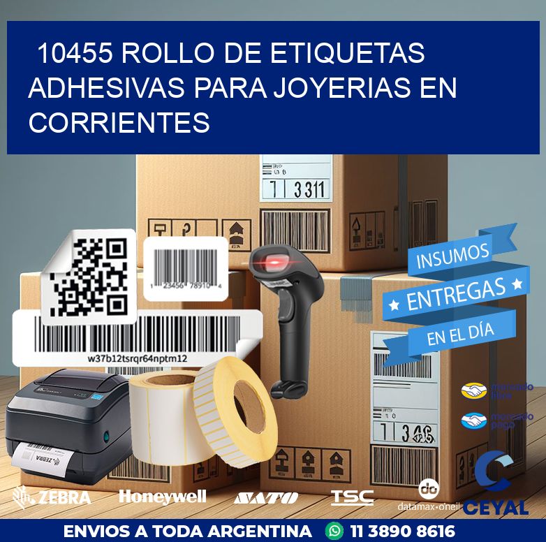 10455 ROLLO DE ETIQUETAS ADHESIVAS PARA JOYERIAS EN CORRIENTES
