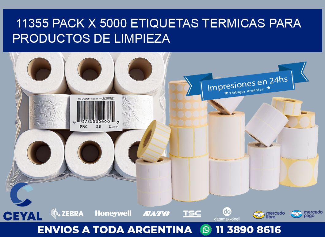 11355 PACK X 5000 ETIQUETAS TERMICAS PARA PRODUCTOS DE LIMPIEZA
