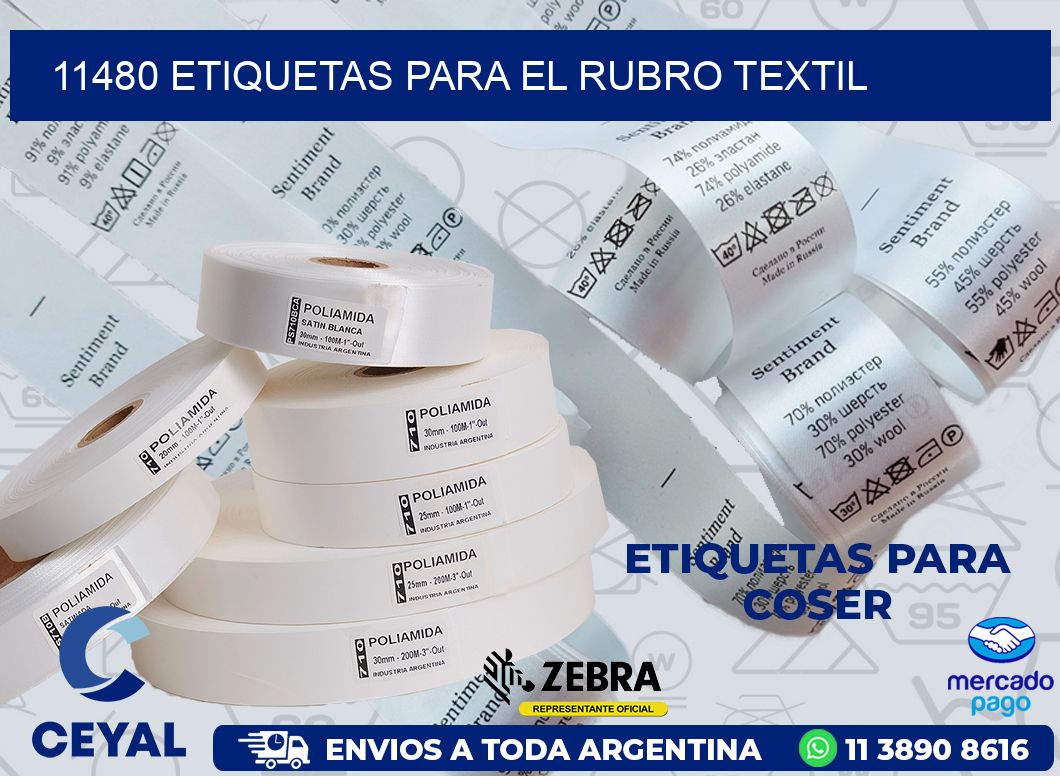 11480 ETIQUETAS PARA EL RUBRO TEXTIL
