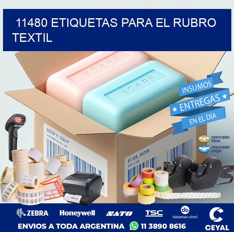 11480 ETIQUETAS PARA EL RUBRO TEXTIL