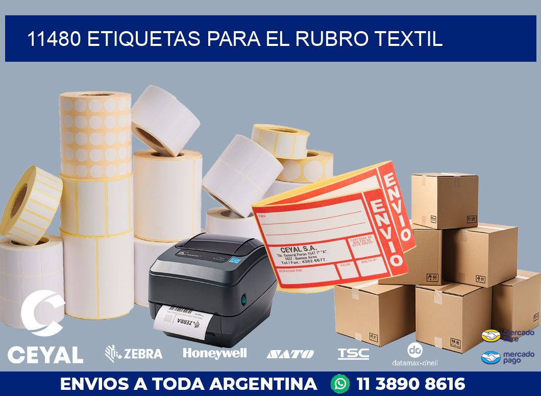 11480 ETIQUETAS PARA EL RUBRO TEXTIL