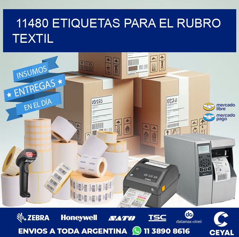 11480 ETIQUETAS PARA EL RUBRO TEXTIL