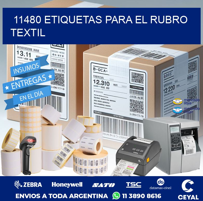 11480 ETIQUETAS PARA EL RUBRO TEXTIL