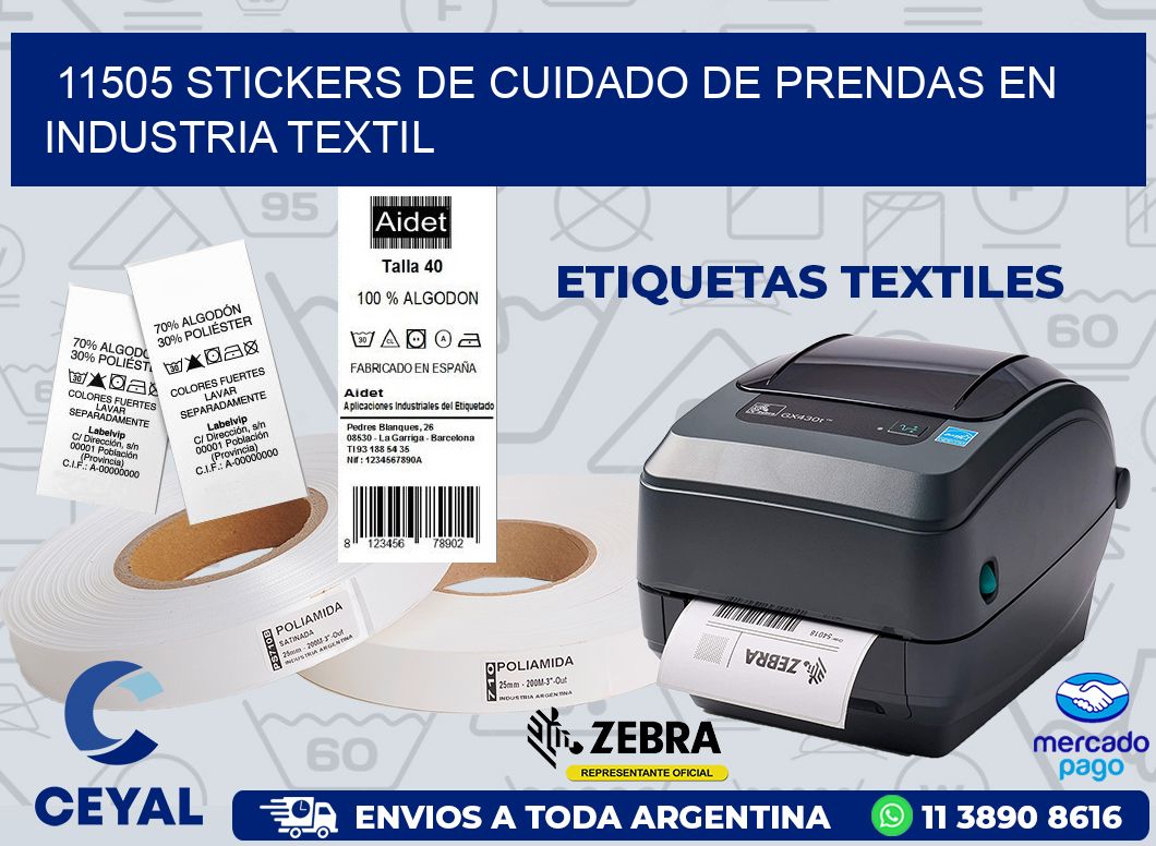 11505 STICKERS DE CUIDADO DE PRENDAS EN INDUSTRIA TEXTIL