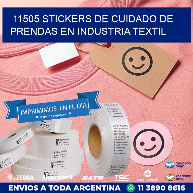 11505 STICKERS DE CUIDADO DE PRENDAS EN INDUSTRIA TEXTIL