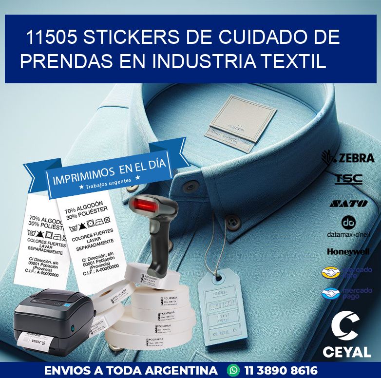 11505 STICKERS DE CUIDADO DE PRENDAS EN INDUSTRIA TEXTIL