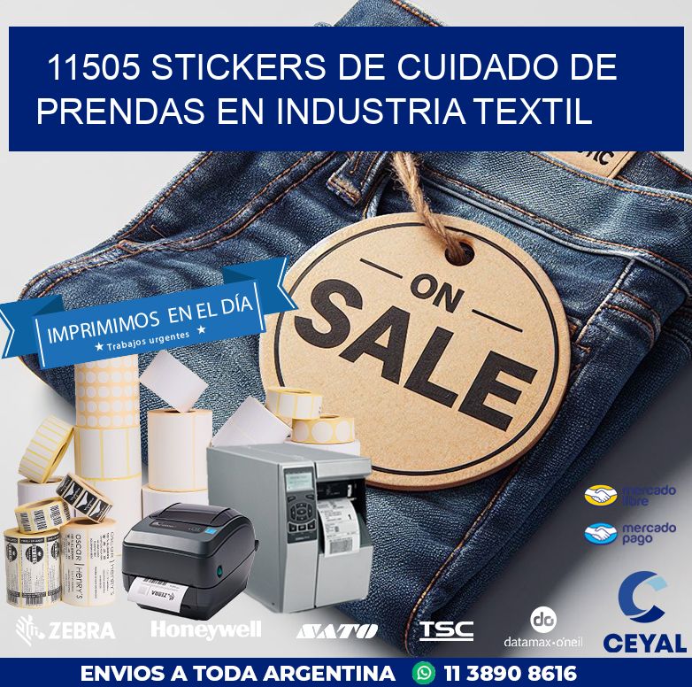 11505 STICKERS DE CUIDADO DE PRENDAS EN INDUSTRIA TEXTIL
