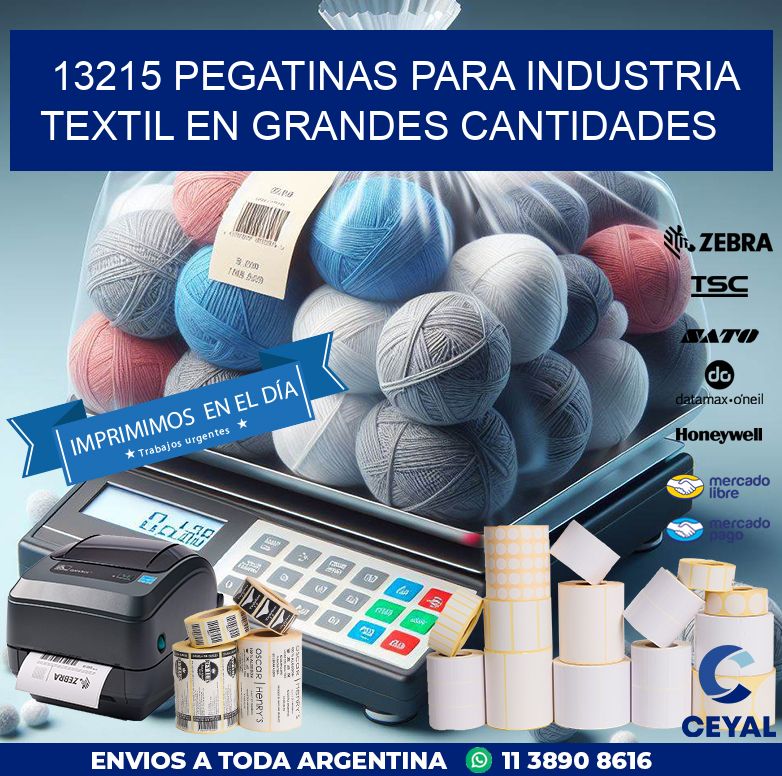 13215 PEGATINAS PARA INDUSTRIA TEXTIL EN GRANDES CANTIDADES