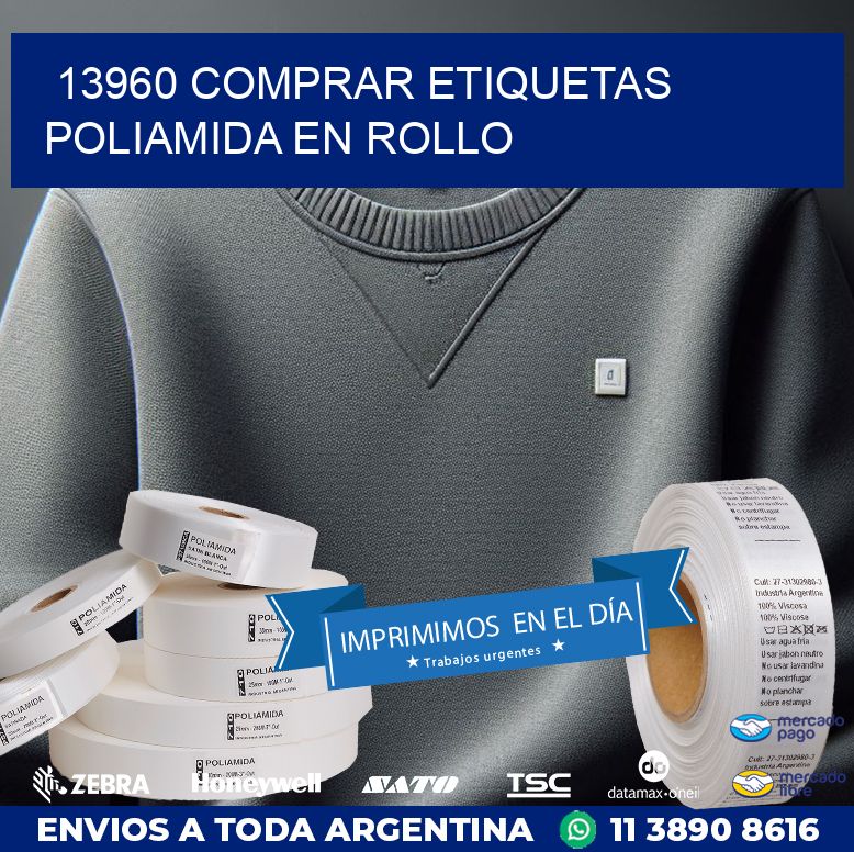13960 COMPRAR ETIQUETAS POLIAMIDA EN ROLLO
