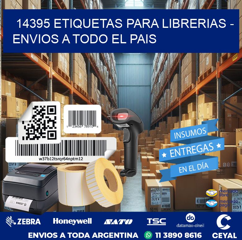 14395 ETIQUETAS PARA LIBRERIAS - ENVIOS A TODO EL PAIS