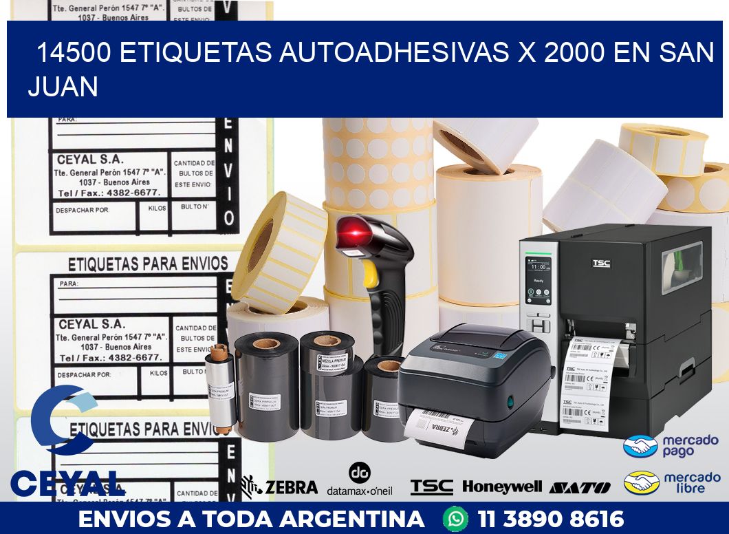 14500 ETIQUETAS AUTOADHESIVAS X 2000 EN SAN JUAN