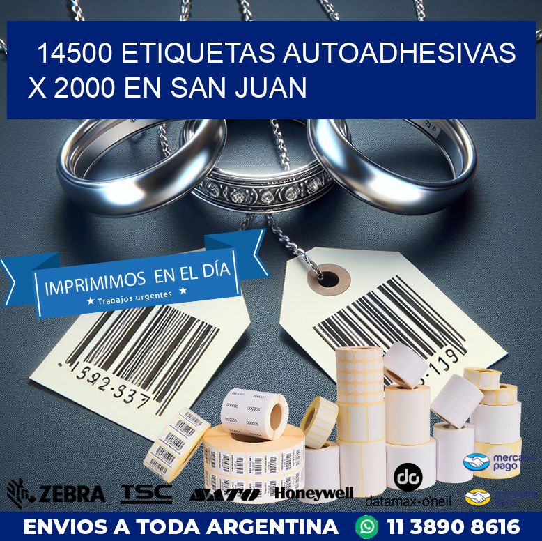 14500 ETIQUETAS AUTOADHESIVAS X 2000 EN SAN JUAN