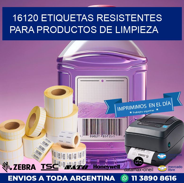 16120 ETIQUETAS RESISTENTES PARA PRODUCTOS DE LIMPIEZA