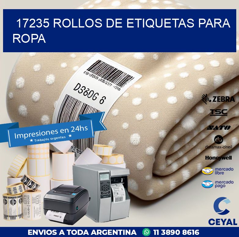 17235 ROLLOS DE ETIQUETAS PARA ROPA