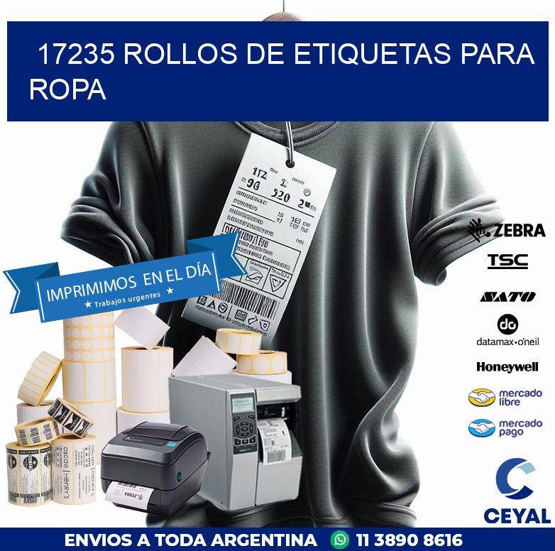 17235 ROLLOS DE ETIQUETAS PARA ROPA