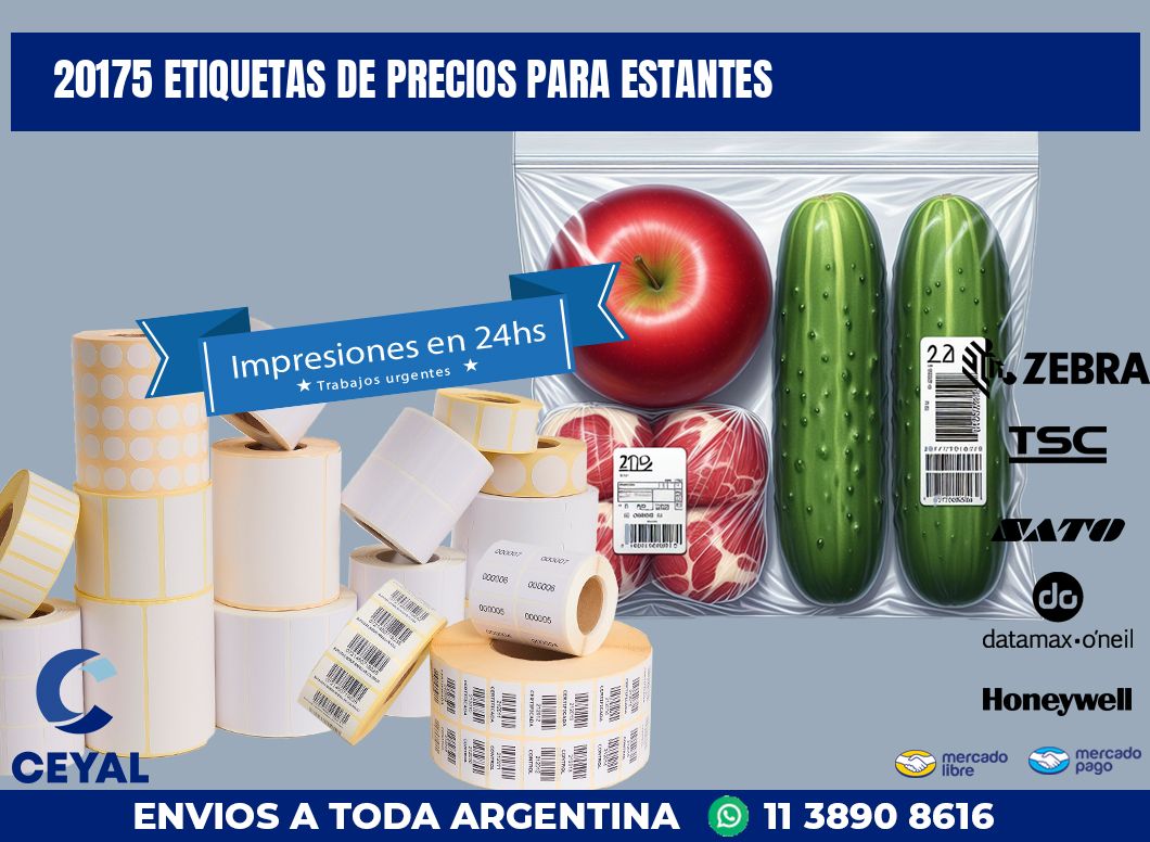 20175 ETIQUETAS DE PRECIOS PARA ESTANTES