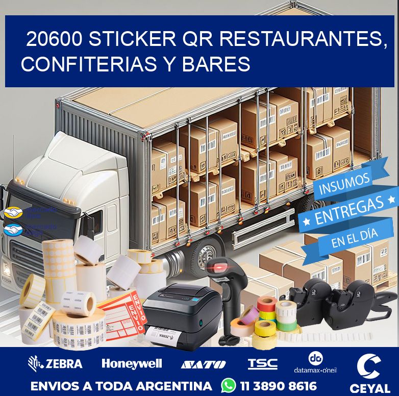 20600 STICKER QR RESTAURANTES, CONFITERIAS Y BARES