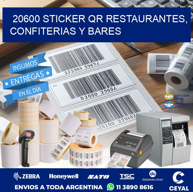 20600 STICKER QR RESTAURANTES, CONFITERIAS Y BARES