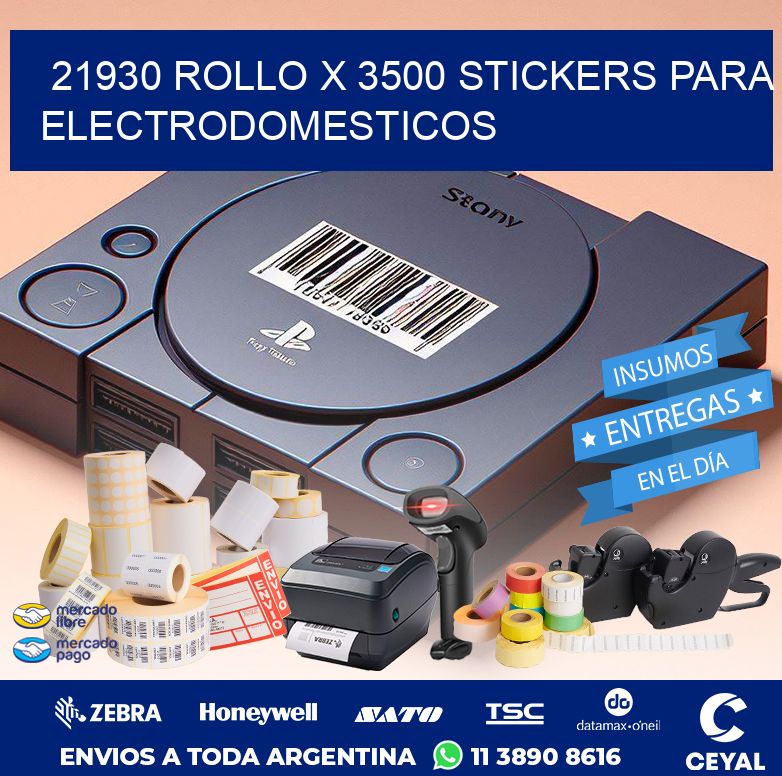 21930 ROLLO X 3500 STICKERS PARA ELECTRODOMESTICOS
