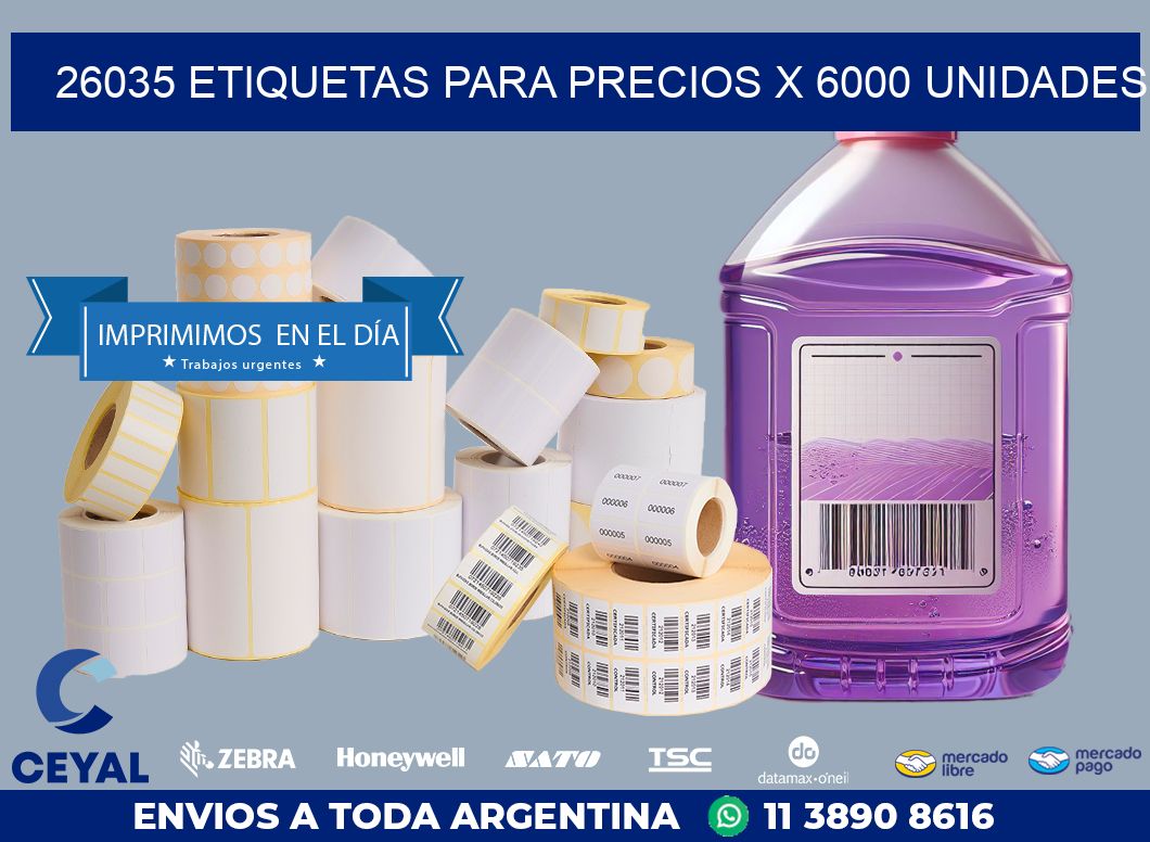 26035 ETIQUETAS PARA PRECIOS X 6000 UNIDADES