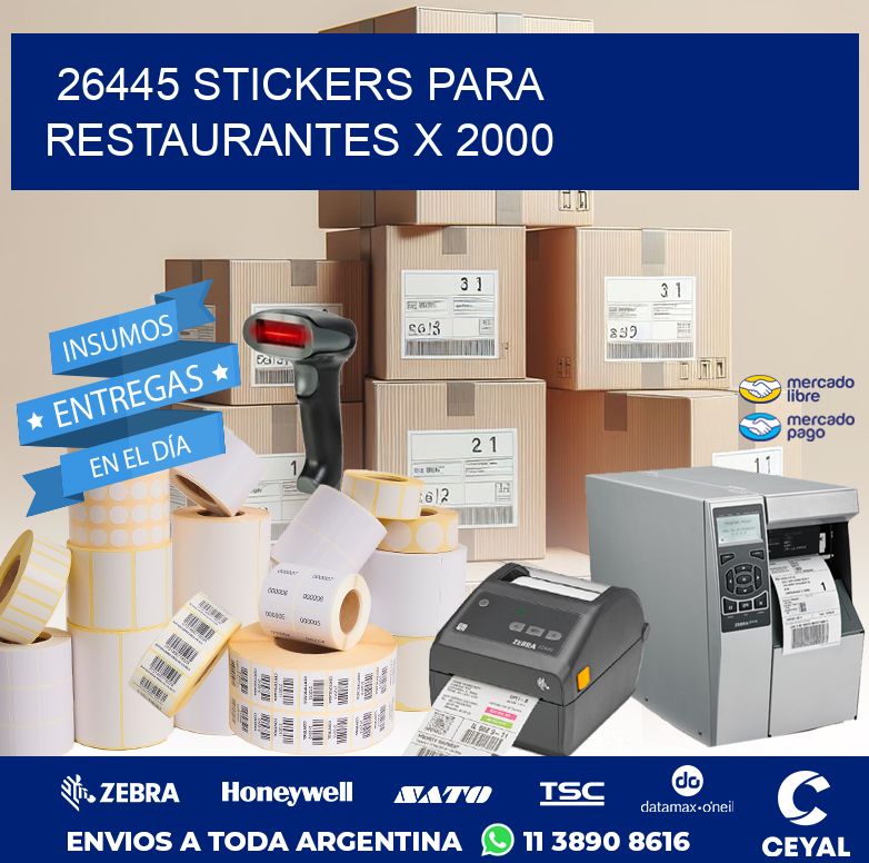26445 STICKERS PARA RESTAURANTES X 2000
