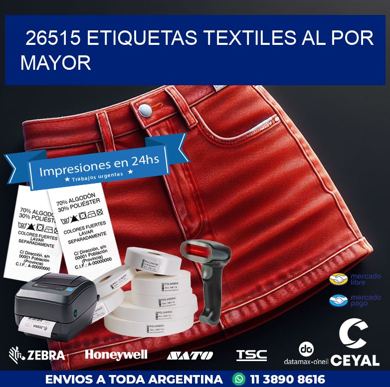 26515 ETIQUETAS TEXTILES AL POR MAYOR