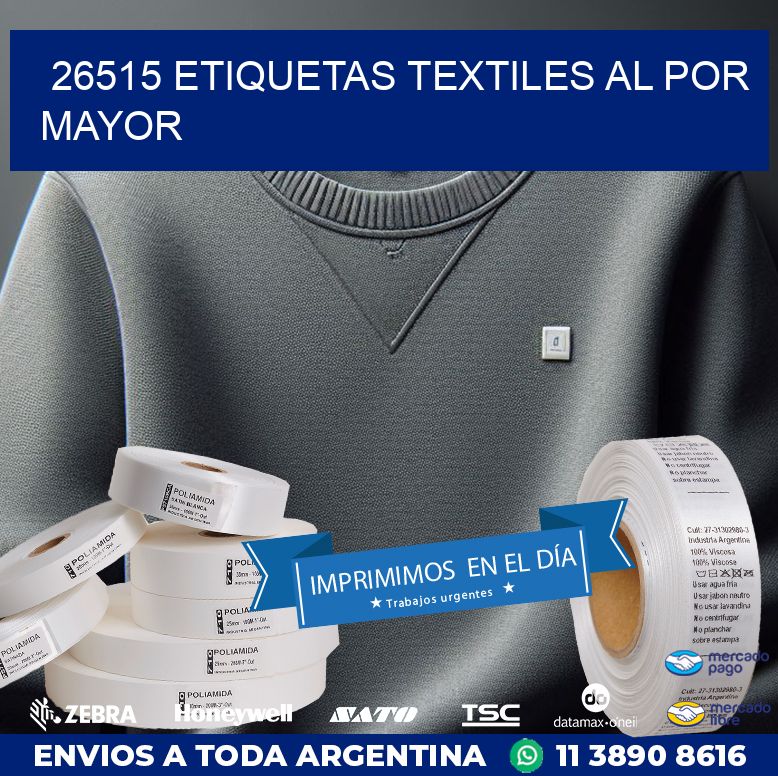 26515 ETIQUETAS TEXTILES AL POR MAYOR