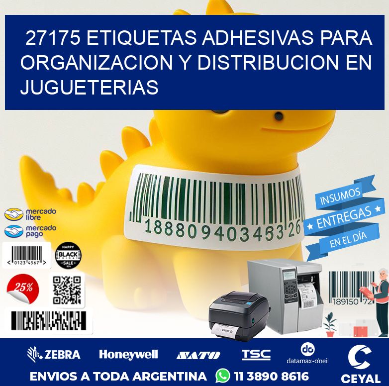 27175 ETIQUETAS ADHESIVAS PARA ORGANIZACION Y DISTRIBUCION EN JUGUETERIAS