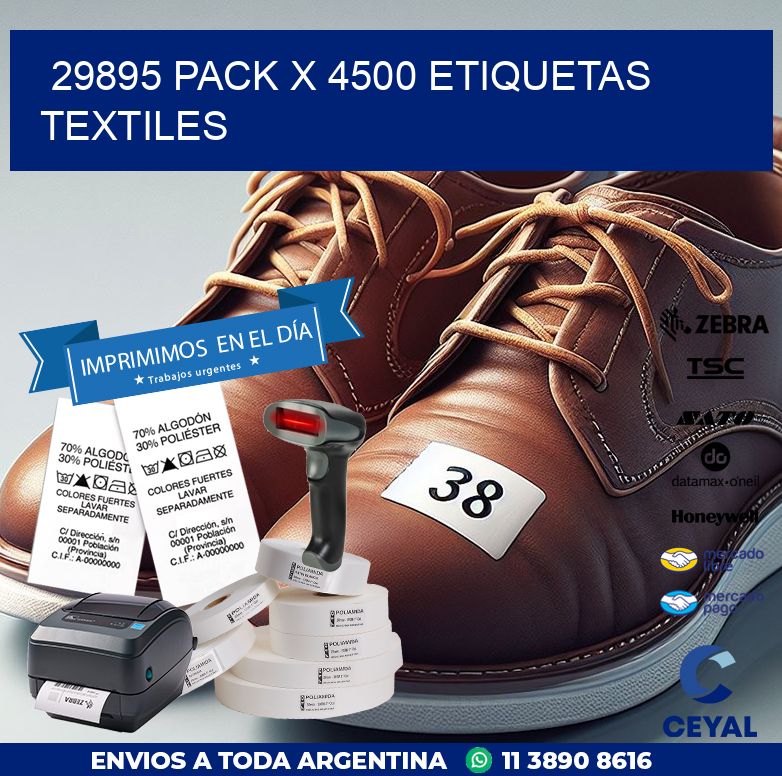 29895 PACK X 4500 ETIQUETAS TEXTILES