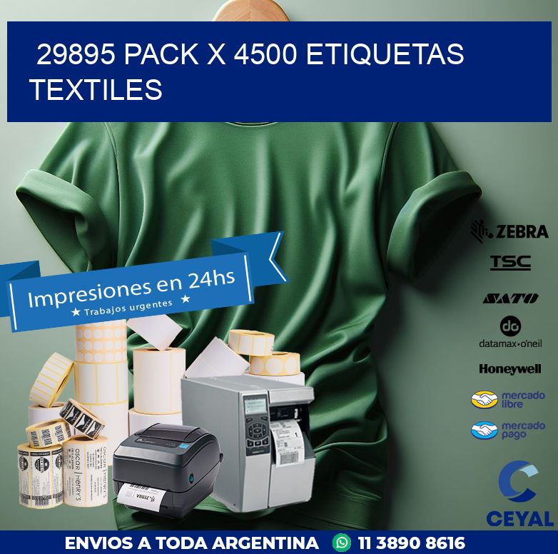 29895 PACK X 4500 ETIQUETAS TEXTILES
