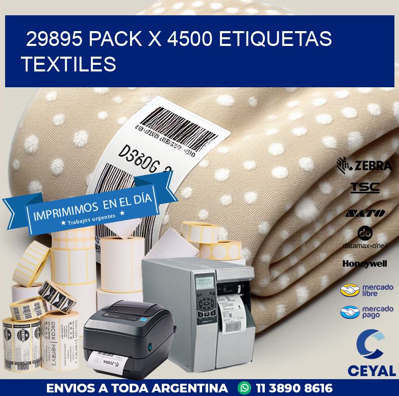 29895 PACK X 4500 ETIQUETAS TEXTILES