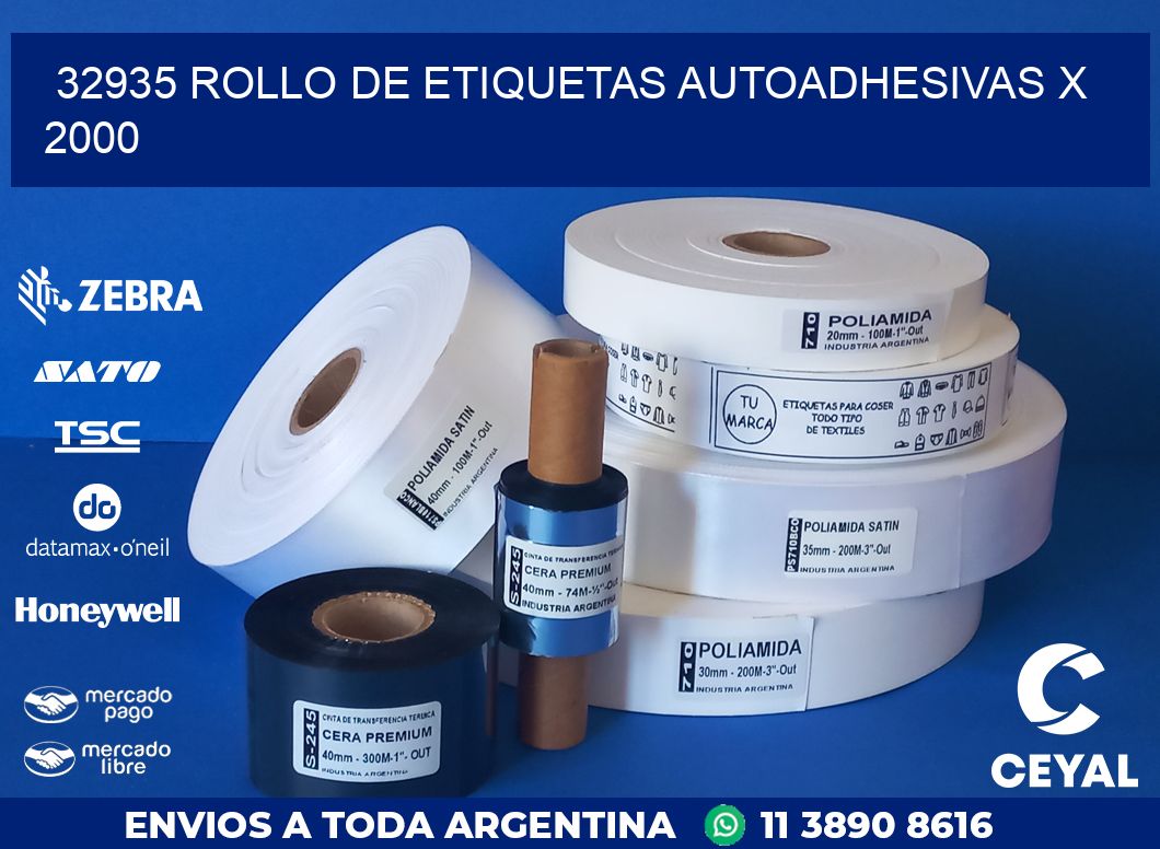 32935 ROLLO DE ETIQUETAS AUTOADHESIVAS X 2000