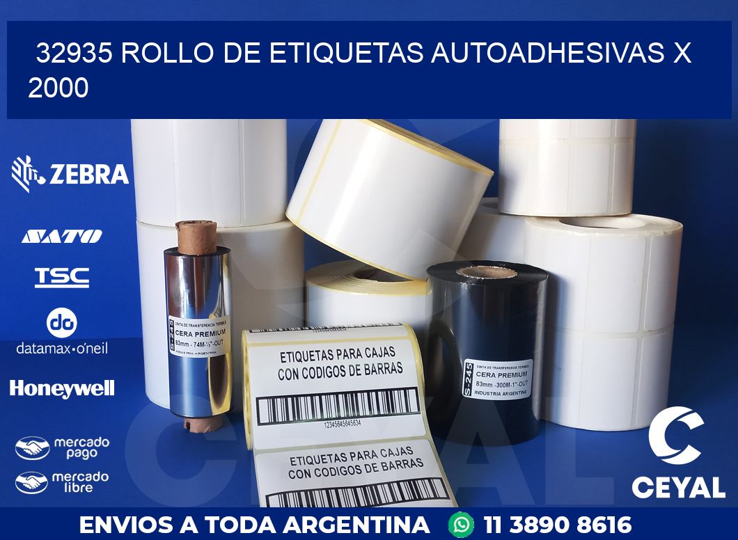 32935 ROLLO DE ETIQUETAS AUTOADHESIVAS X 2000
